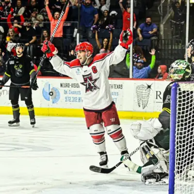 Allen Americans celebrating a goal