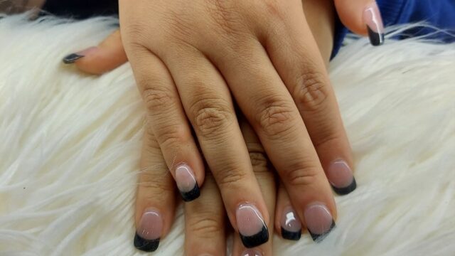 Holistic Nails Black French Tips
