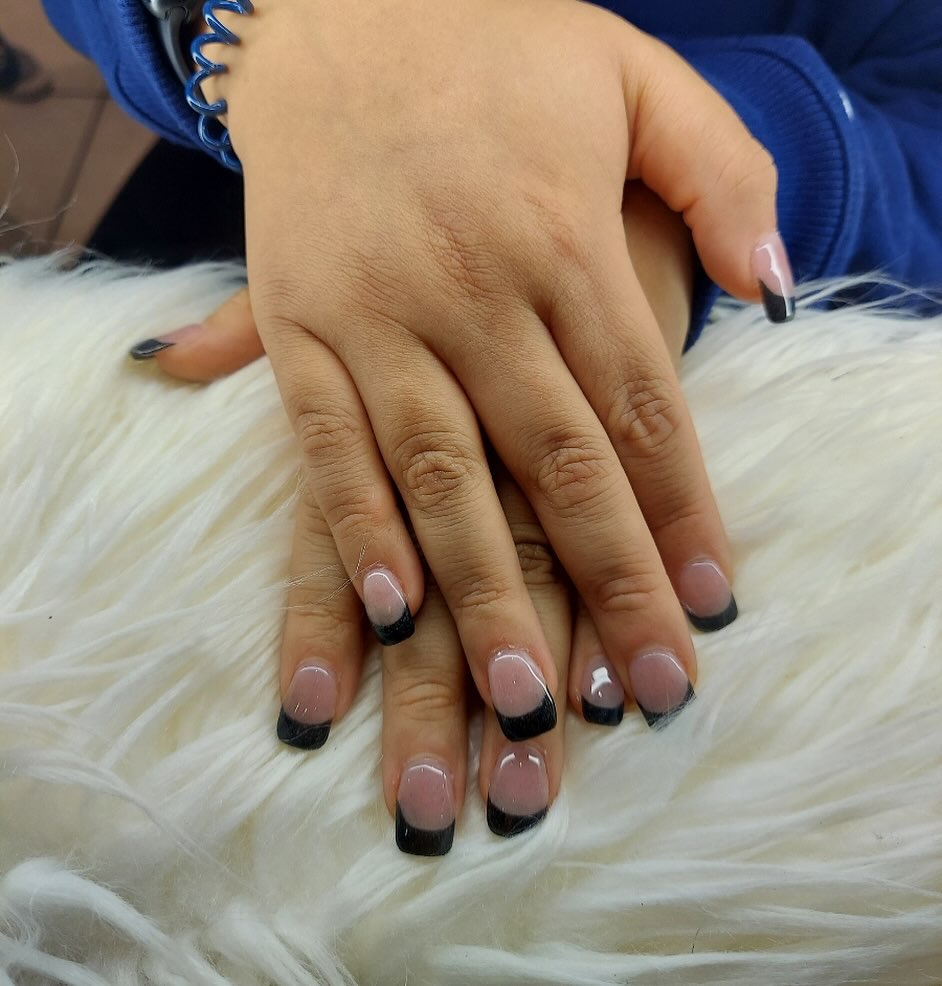 Holistic Nails Black French Tips