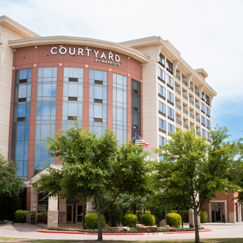 Exterior of Courtyard by Marriott Dallas Allen at Allen Event Center in Allen, Texas.